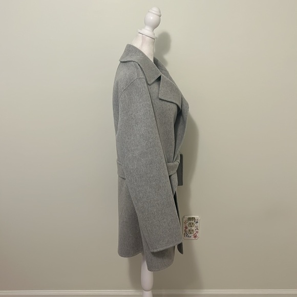 Theory Belt Overlay DF Cashmere Wool Blend Jacket In Melange Grey New Size Large - Picture 9 of 14
